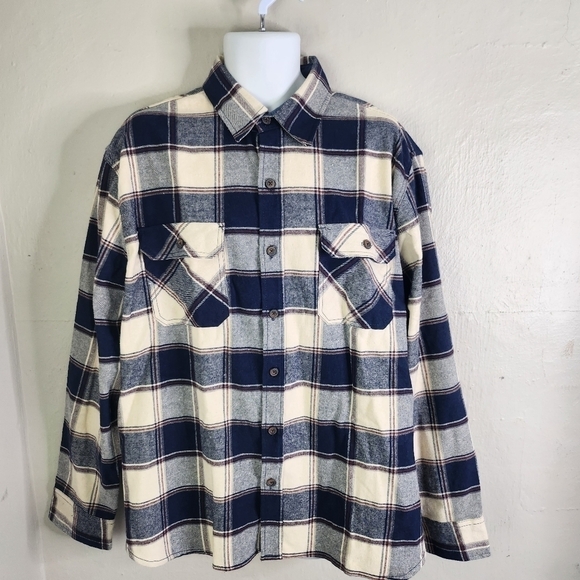 Jachs Shirt Men XXL MFG Hetitage Flannel Plaid Long Sleeve Outdoor Bust Pockets - Picture 2 of 14